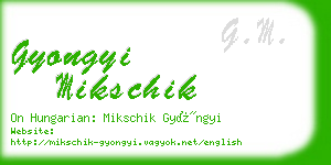 gyongyi mikschik business card